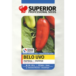Ureche Alba - Belo Uvo (750 seminte), seminte de ardei capia, soi sarbesc, Superior Seeds